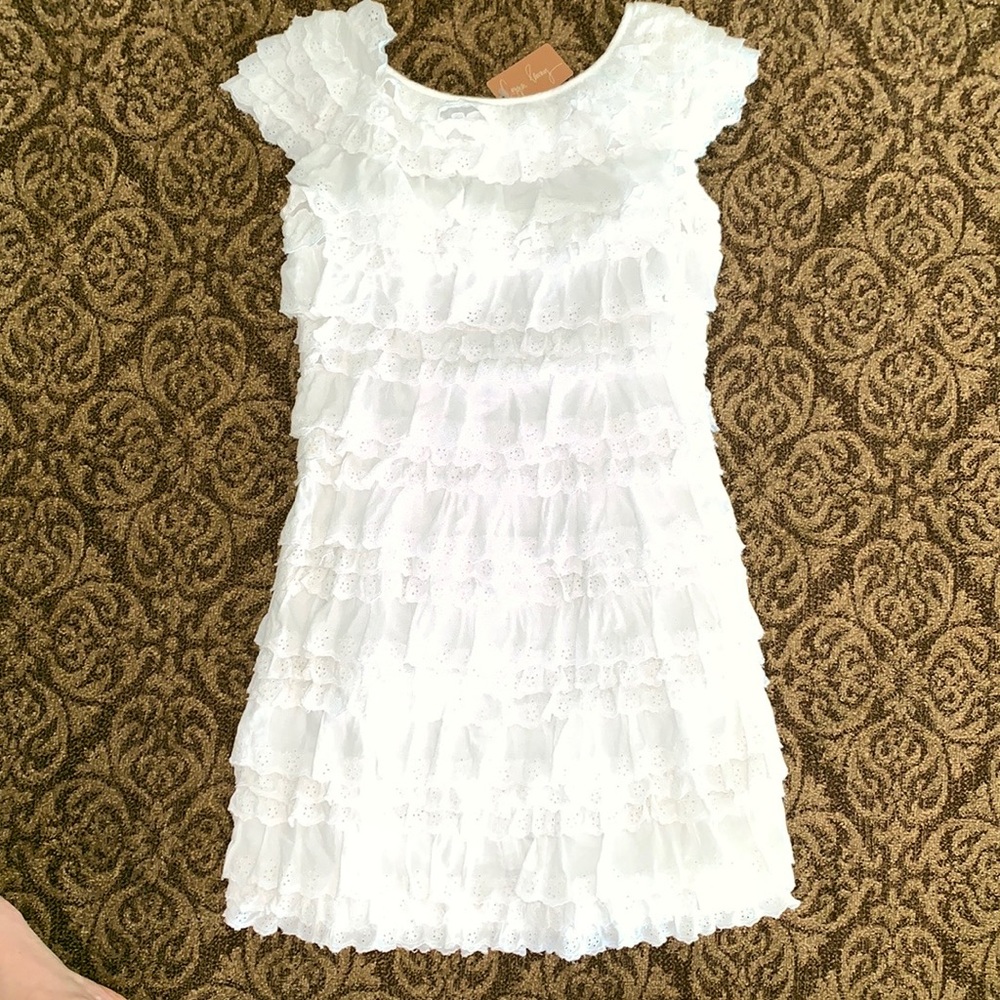 NWT French Connection Pandora Petal White Ruffle Dress - Picture 5 of 7